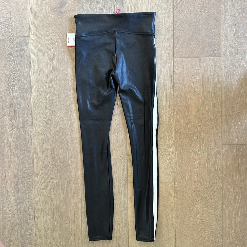 SPANX Faux Leather Side Stripe Leggings - Picture 11 of 12